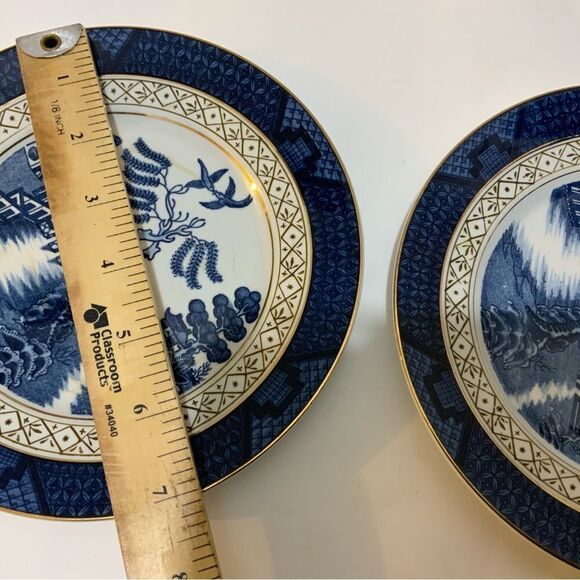 Blue Willow Double Phoenix Nikko Ironstone Japan Plate 7 1/4 In. Gold Rim G16 - Picture 9 of 10